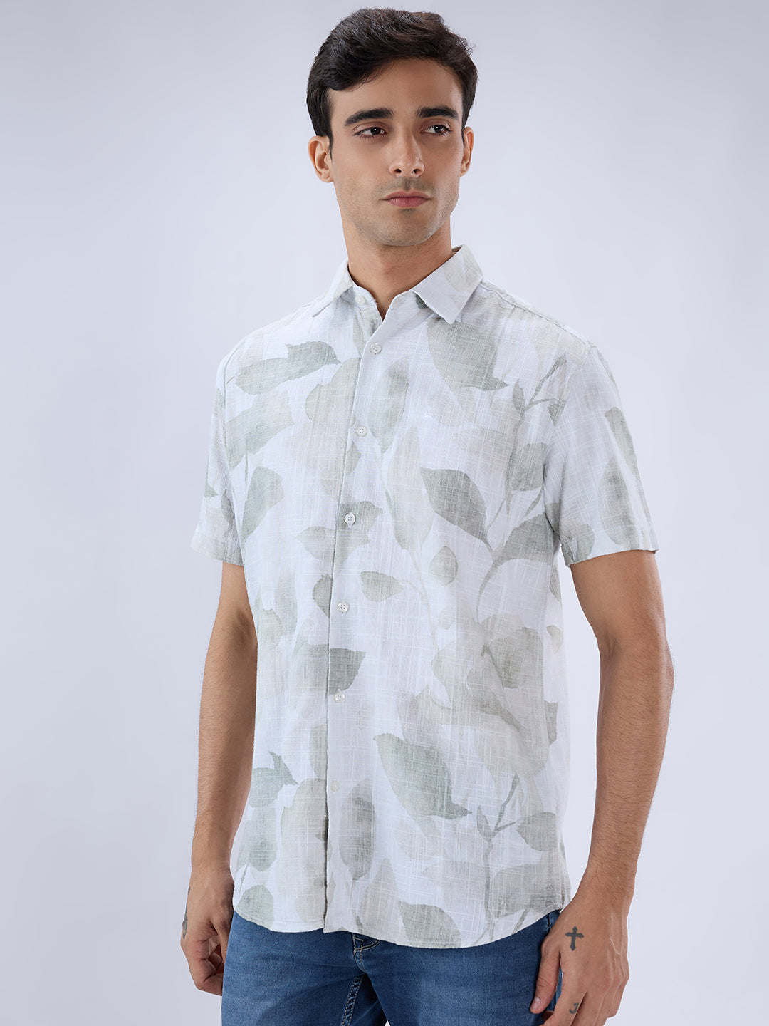 Parx Green Casual Shirt
