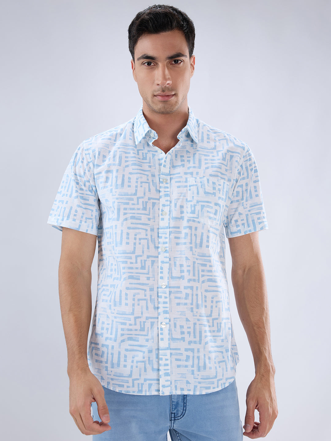 Parx Blue Casual Shirt