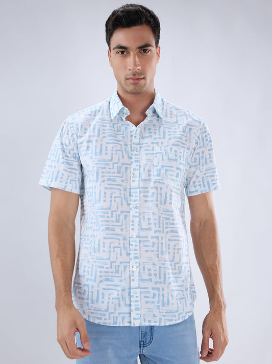 Parx Blue Casual Shirt