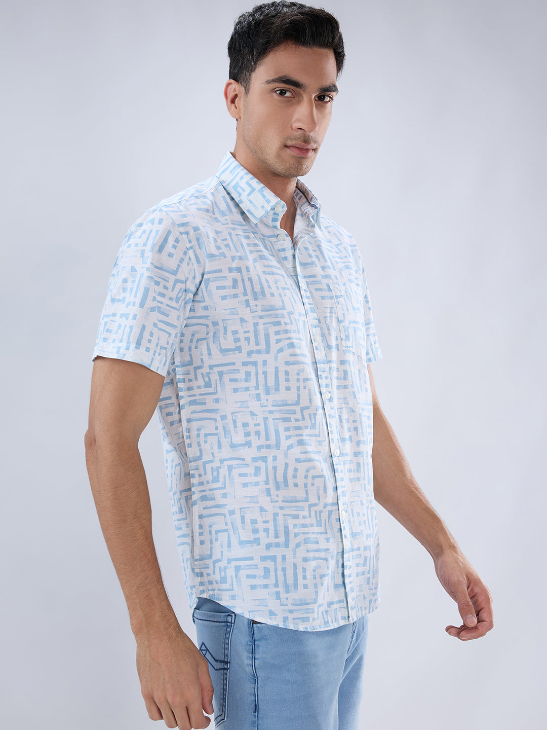 Parx Blue Casual Shirt