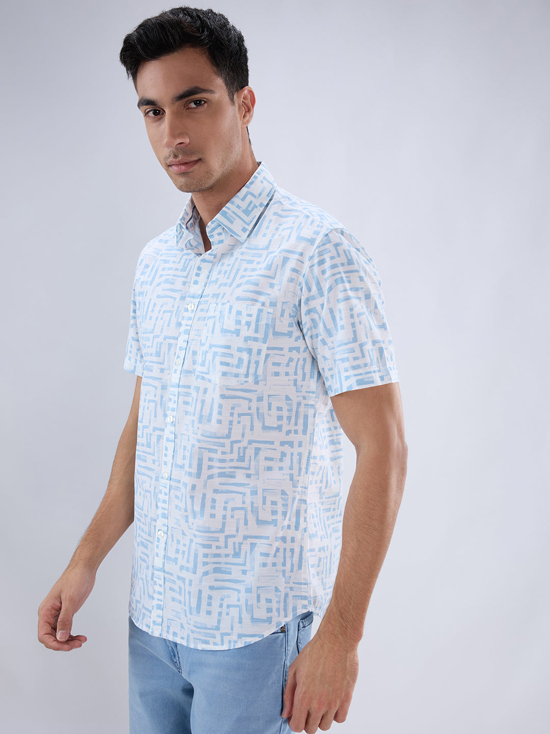 Parx Blue Casual Shirt
