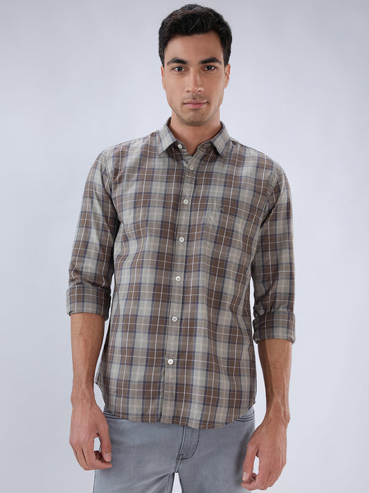 Parx Brown Casual Shirt