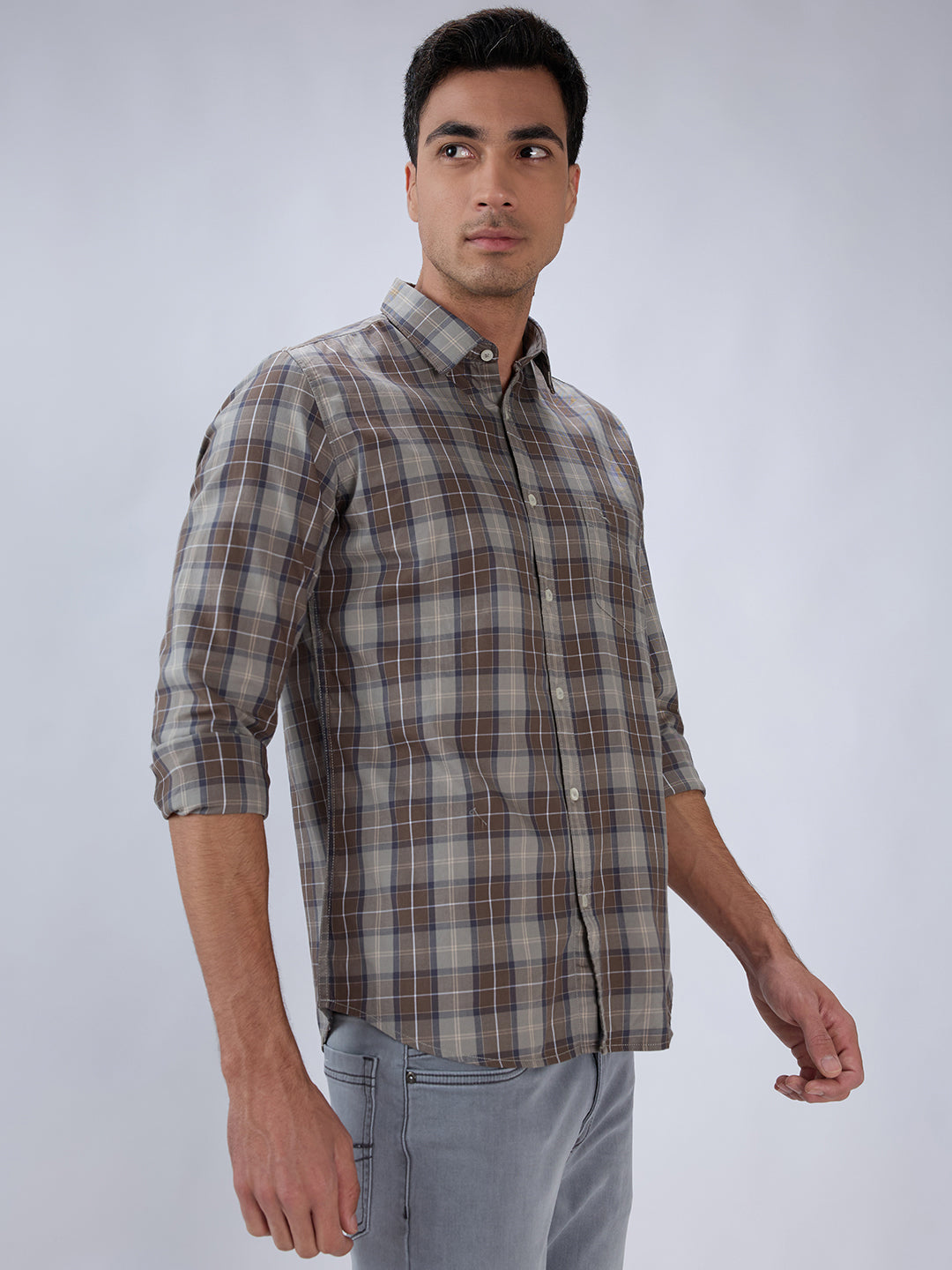 Parx Brown Casual Shirt