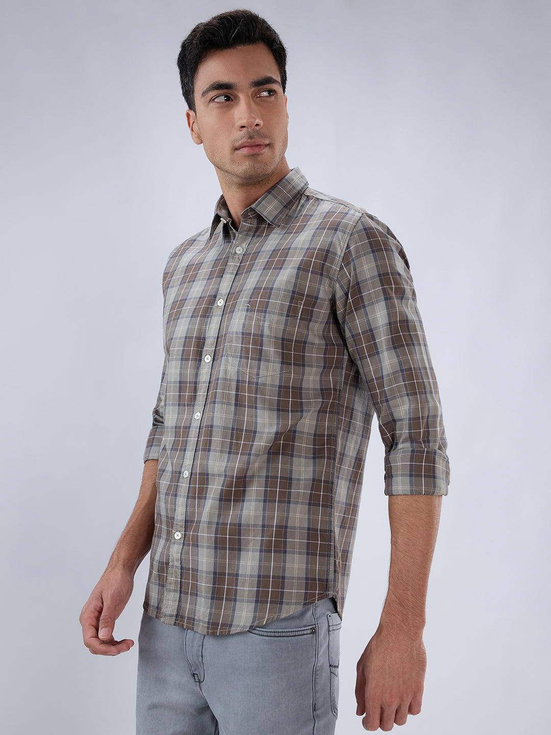 Parx Brown Casual Shirt