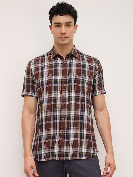 Parx Brown Casual Shirt