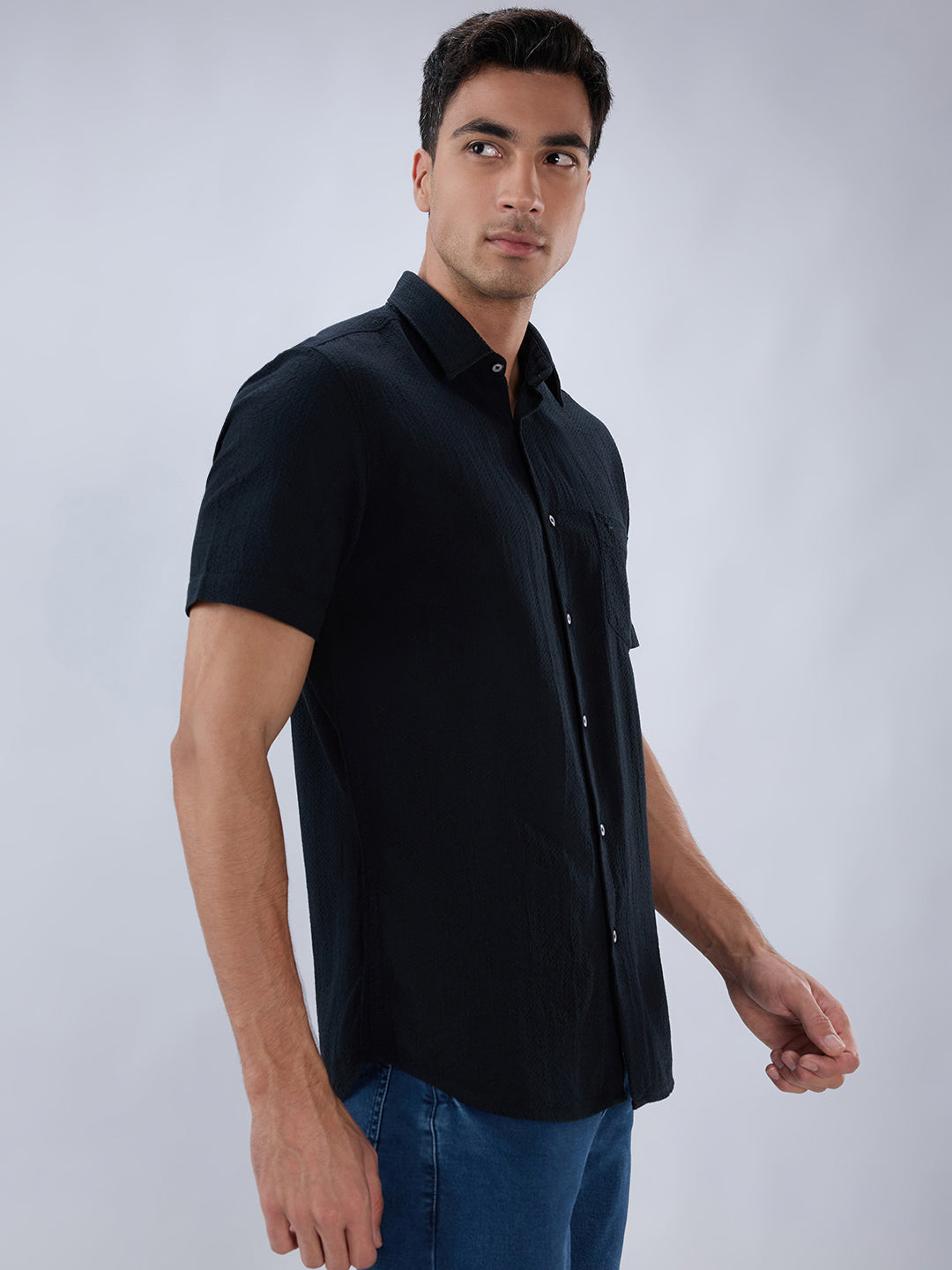 Parx Black Casual Shirt