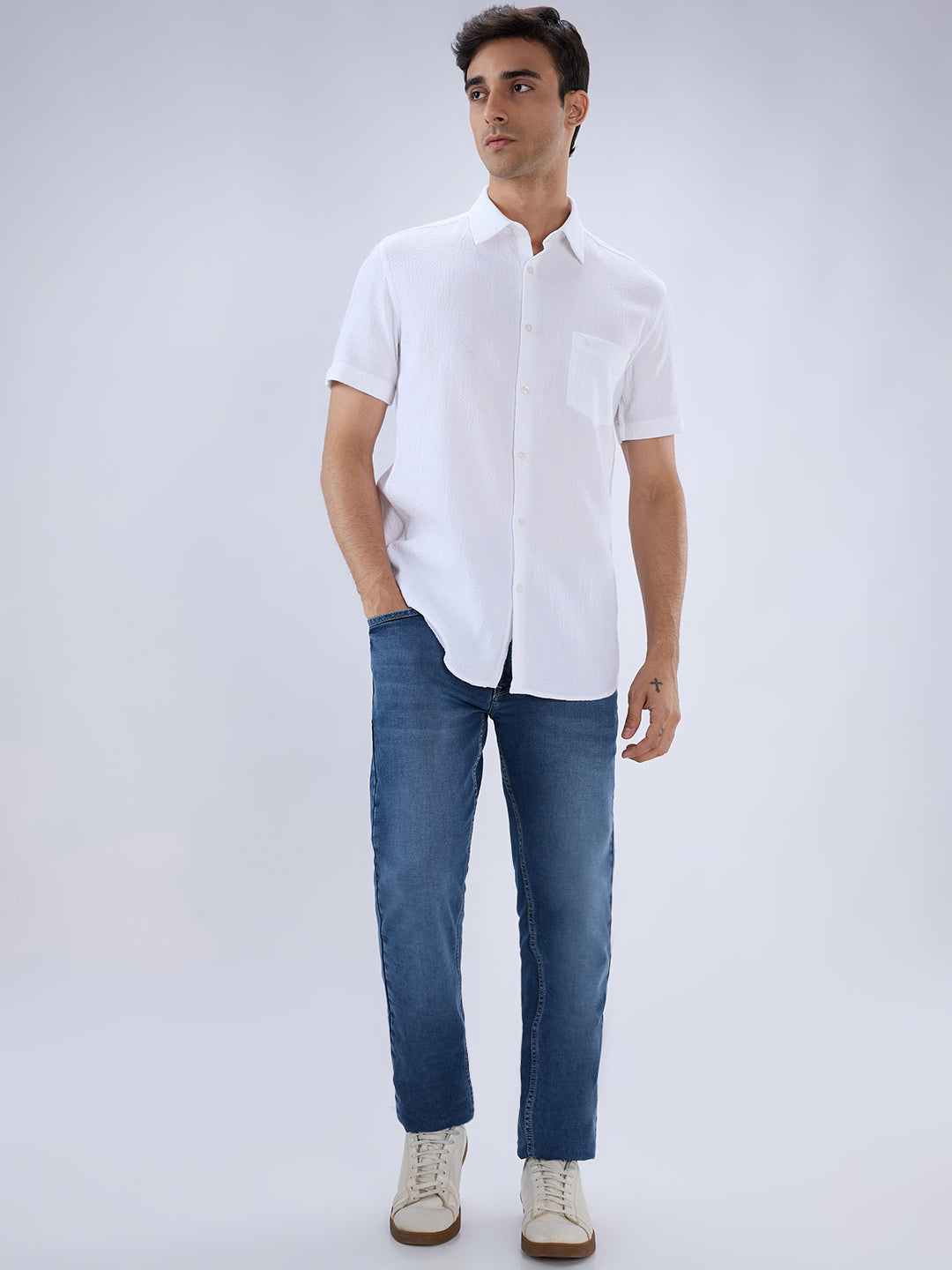Parx White Casual Shirt