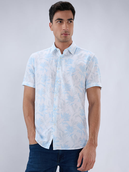 Parx Blue Casual Shirt