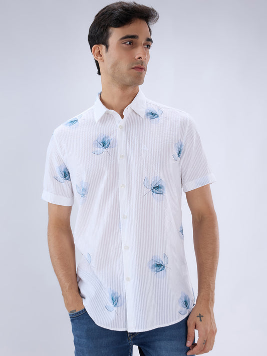 Parx Blue Casual Shirt