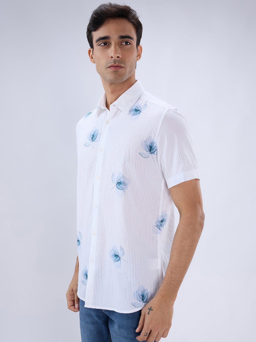 Parx Blue Casual Shirt