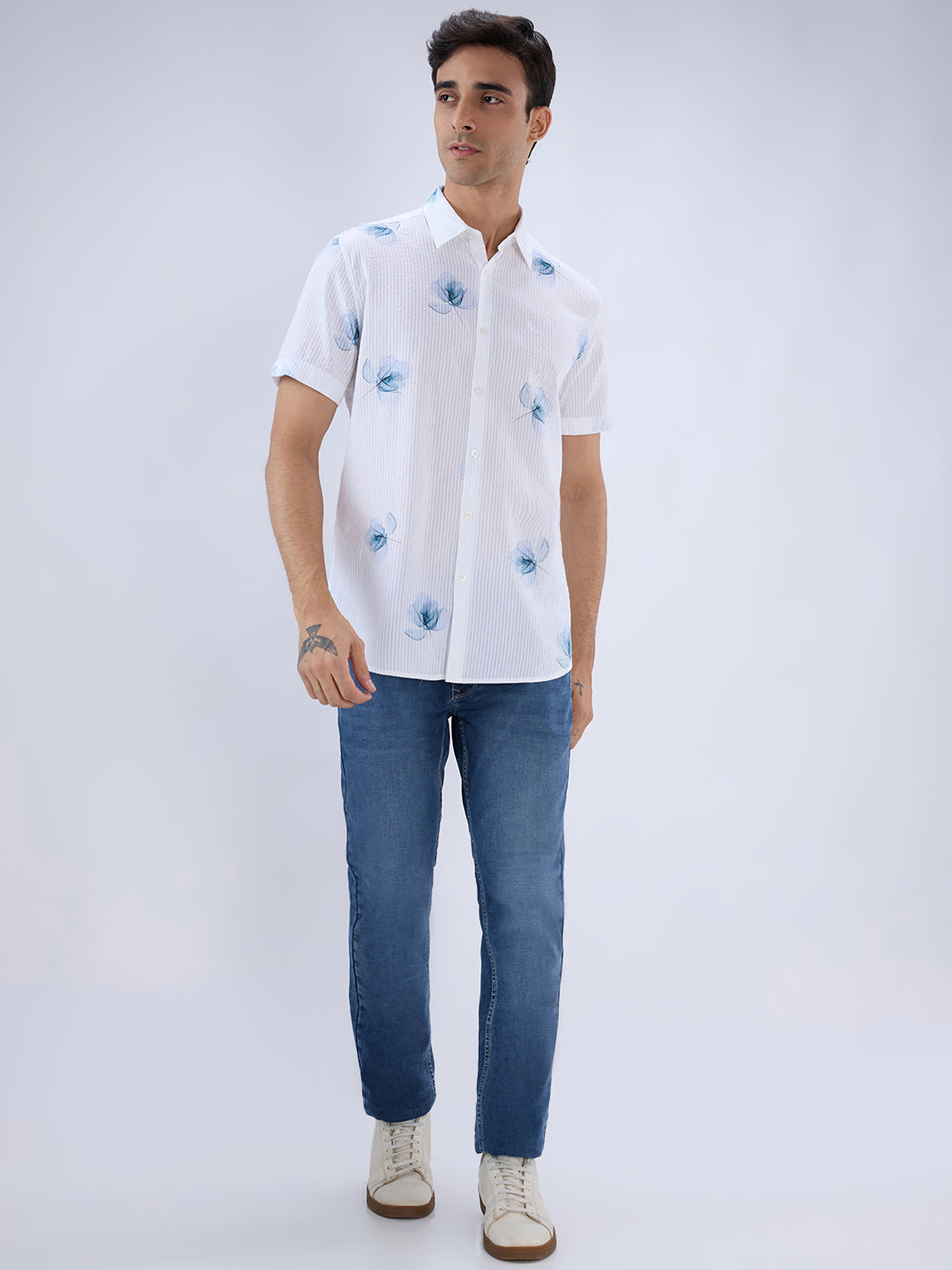 Parx Blue Casual Shirt