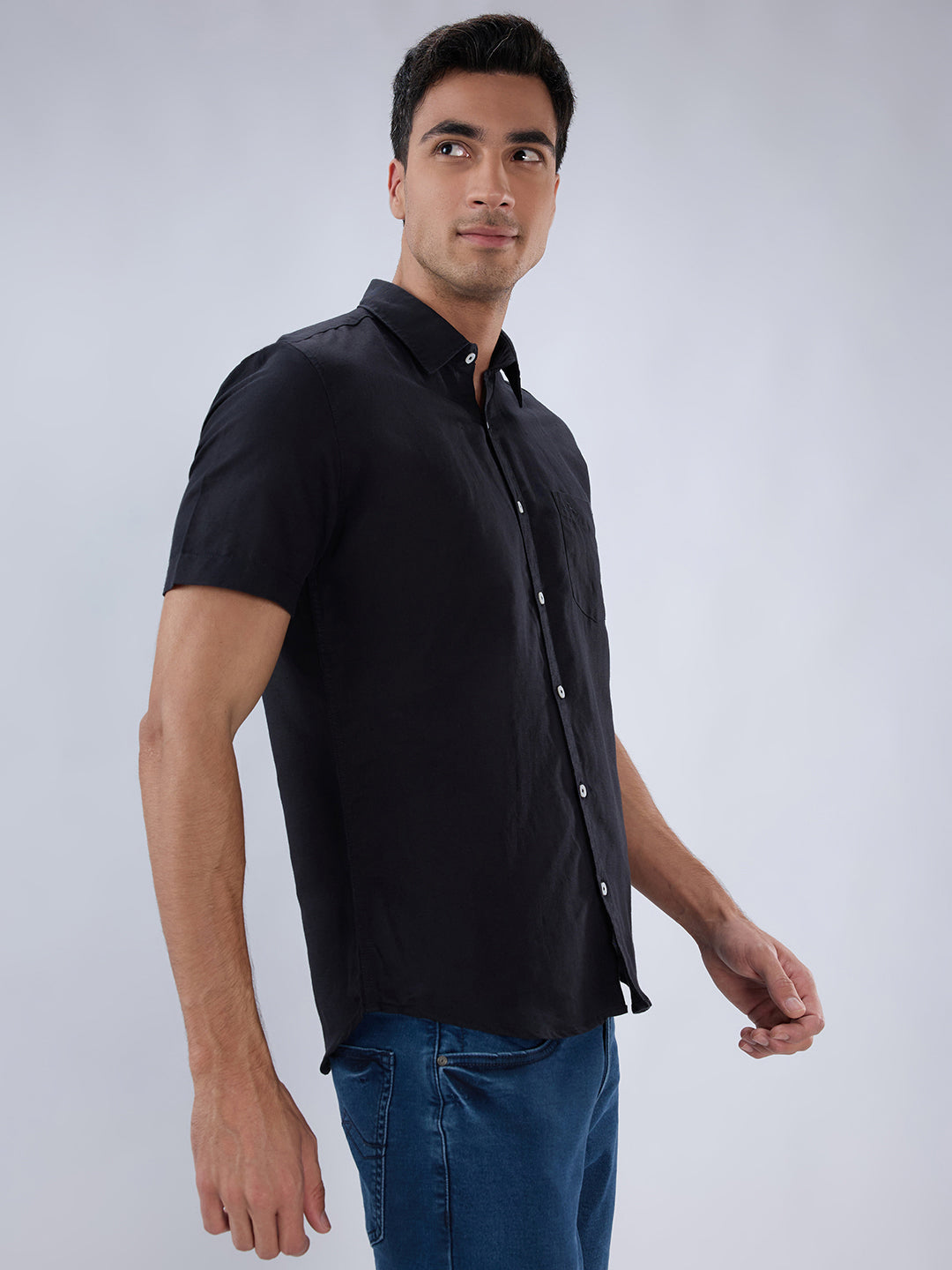 Parx Black Casual Shirt