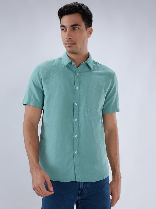 Parx Green Casual Shirt