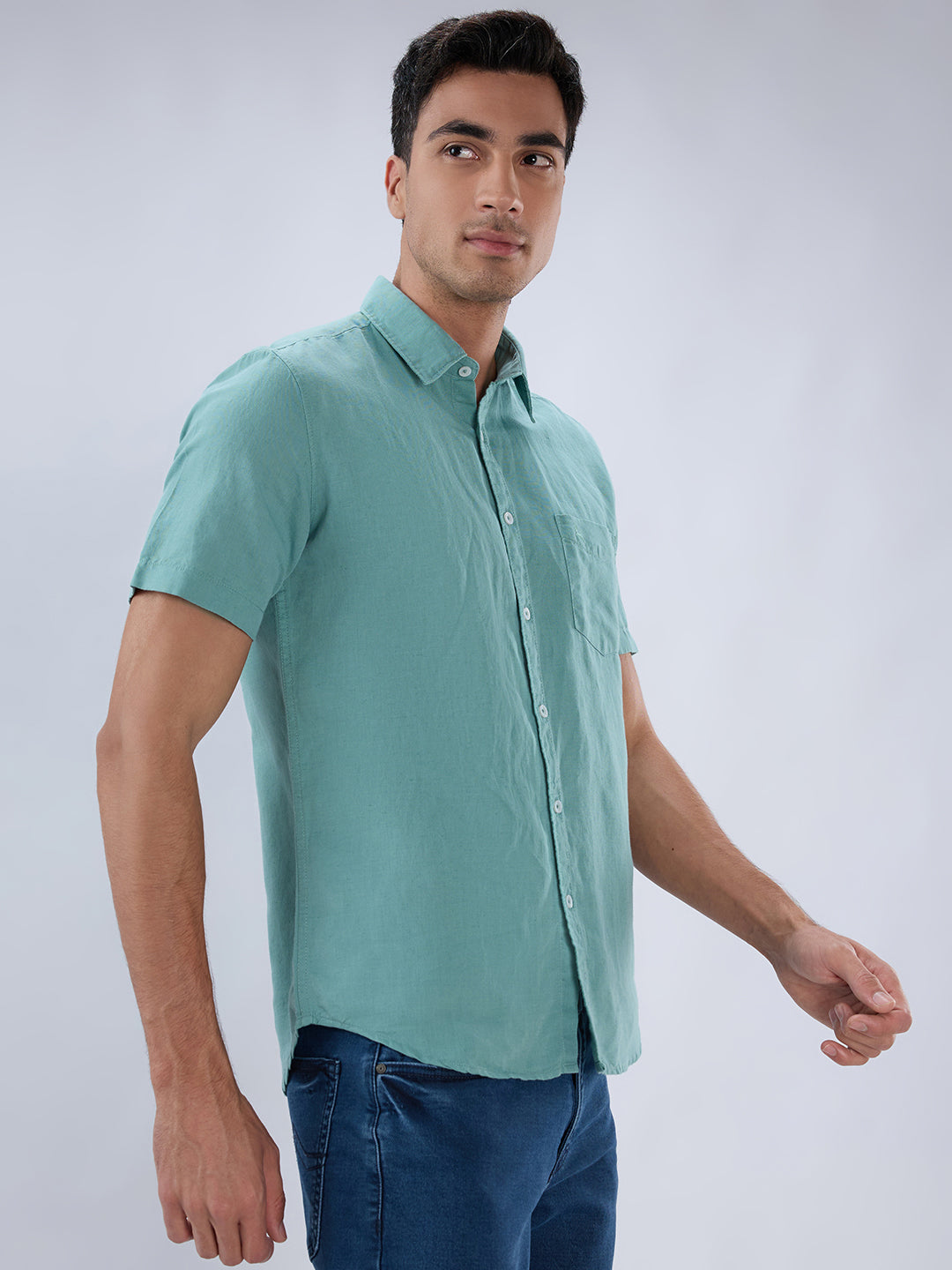 Parx Green Casual Shirt