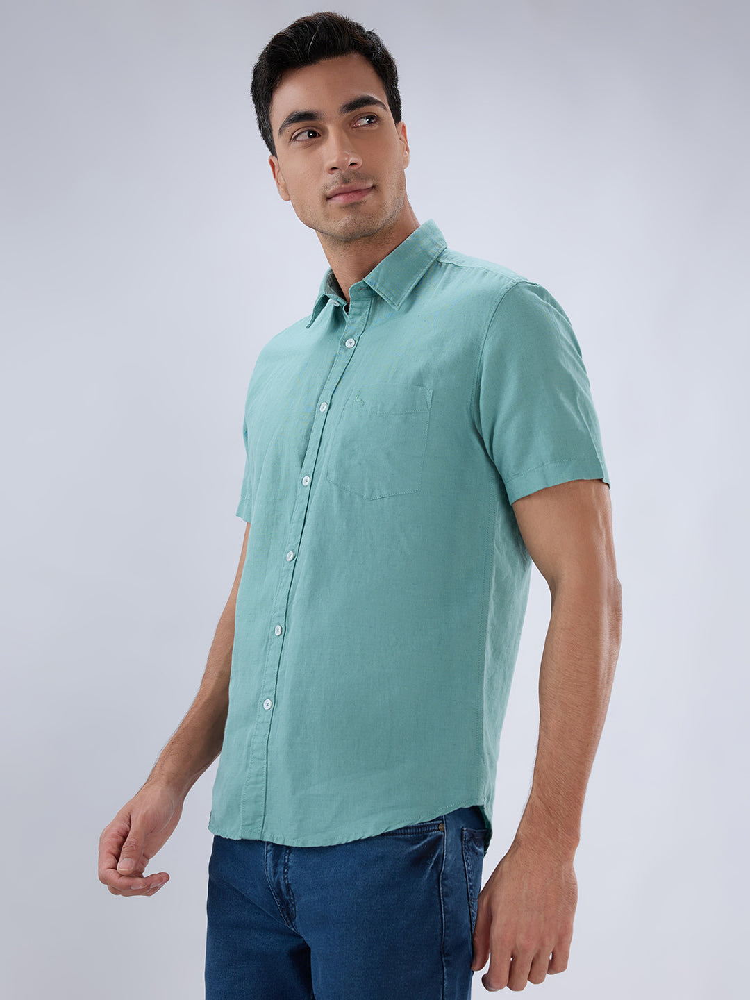 Parx Green Casual Shirt