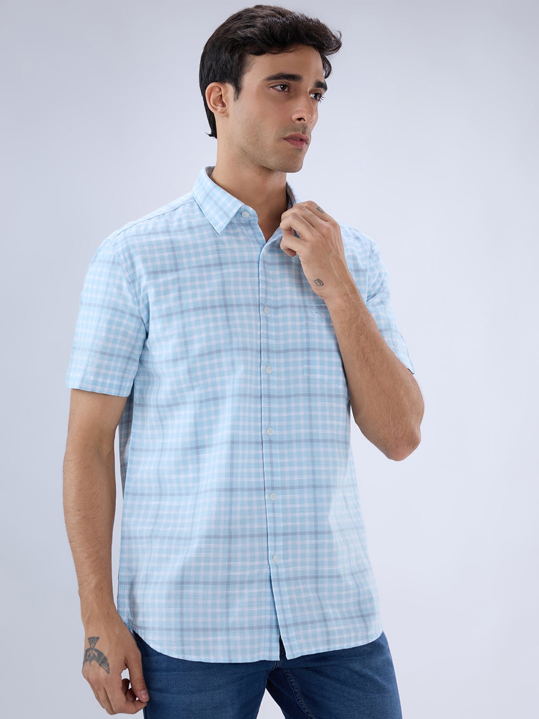 Parx Blue Casual Shirt