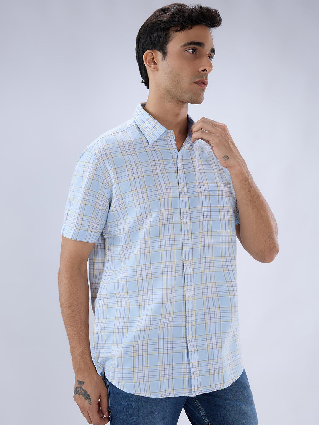 Parx Blue Casual Shirt