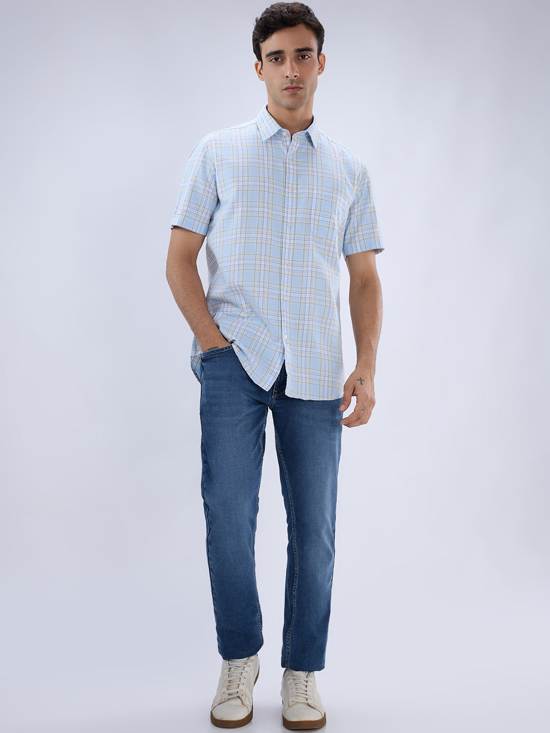 Parx Blue Casual Shirt