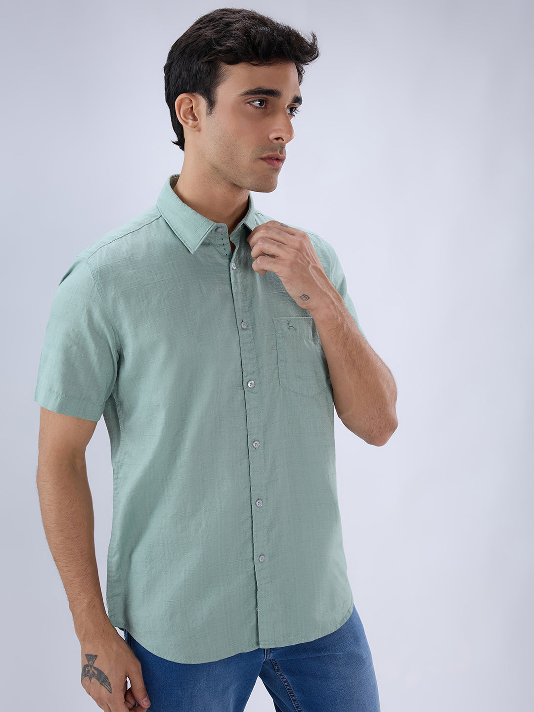 Parx Green Casual Shirt