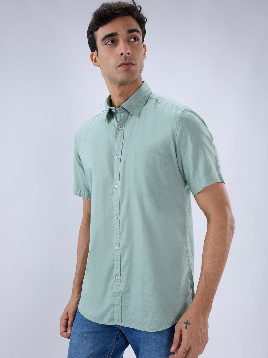 Parx Green Casual Shirt
