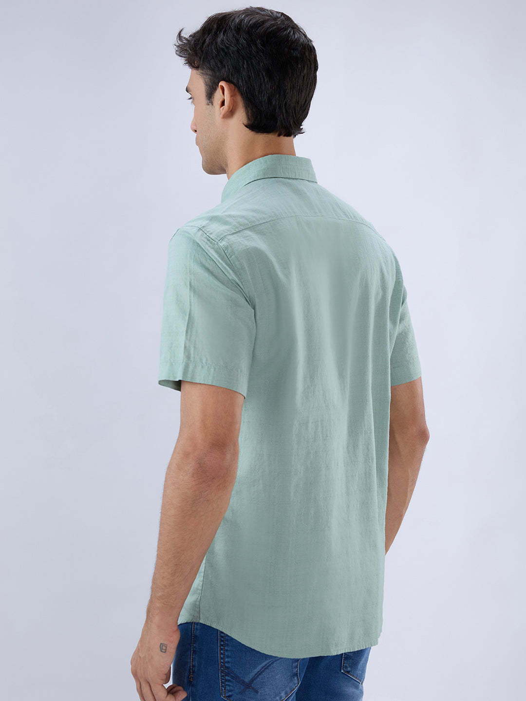 Parx Green Casual Shirt