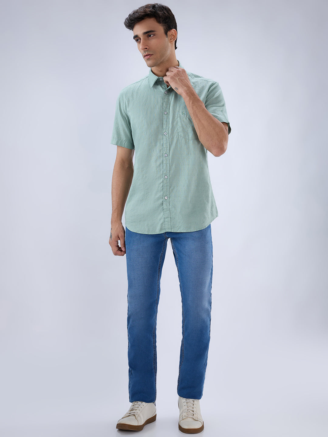 Parx Green Casual Shirt