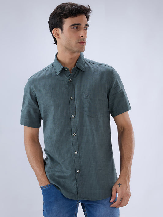Parx Green Casual Shirt