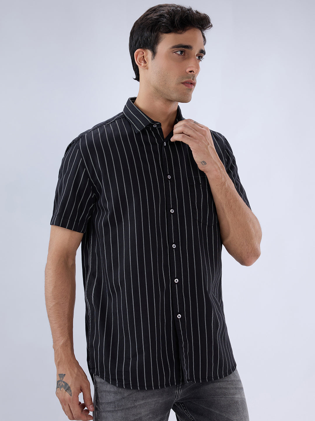 Parx Black Casual Shirt