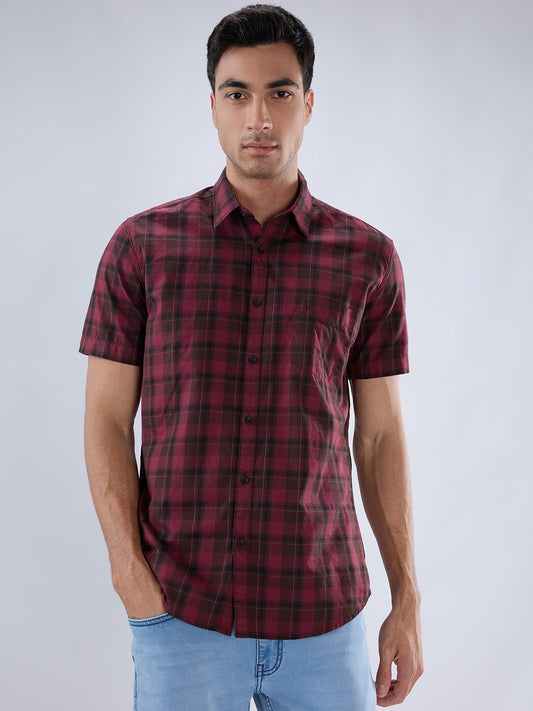 Parx Maroon Casual Shirt