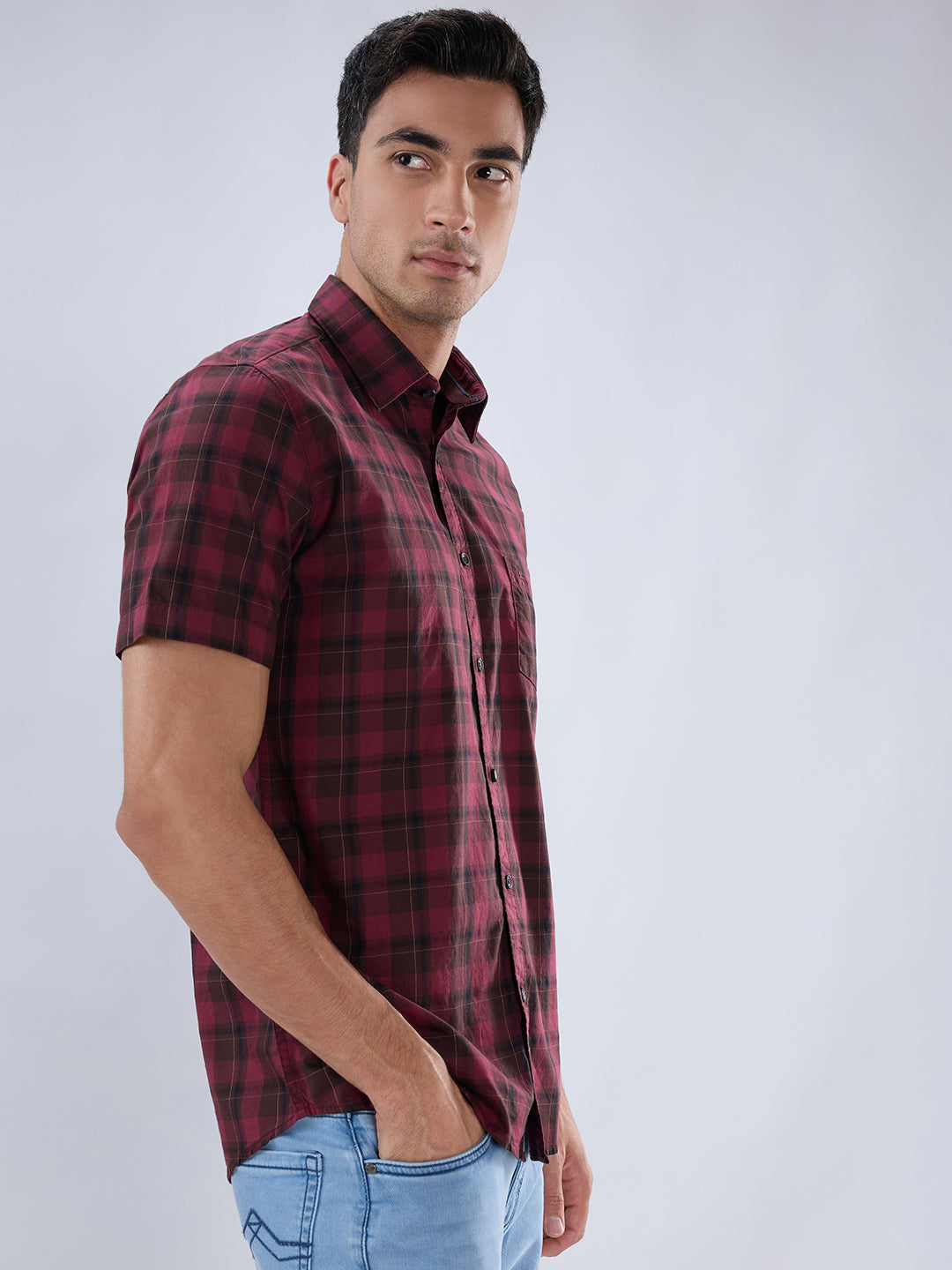 Parx Maroon Casual Shirt