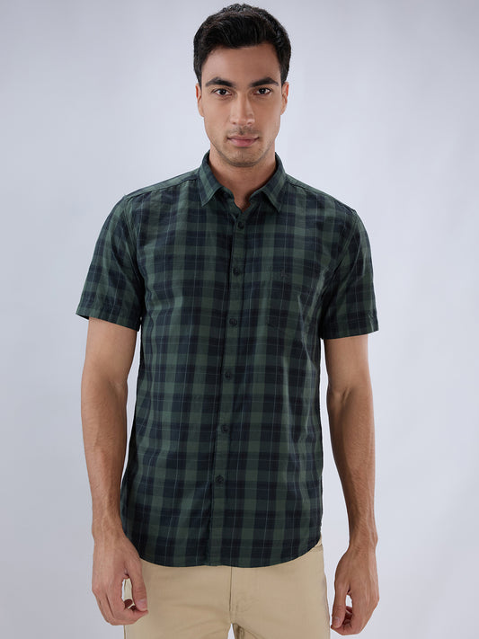 Parx Green Casual Shirt