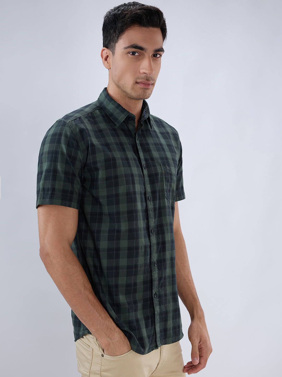 Parx Green Casual Shirt