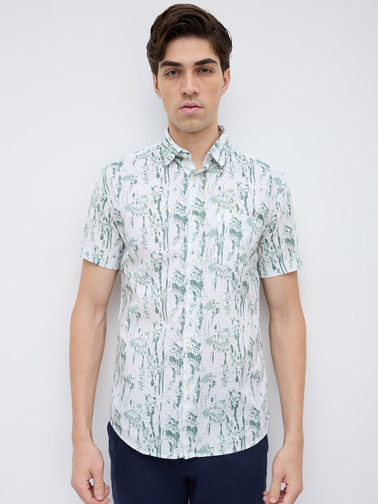 Parx Green Casual Shirt