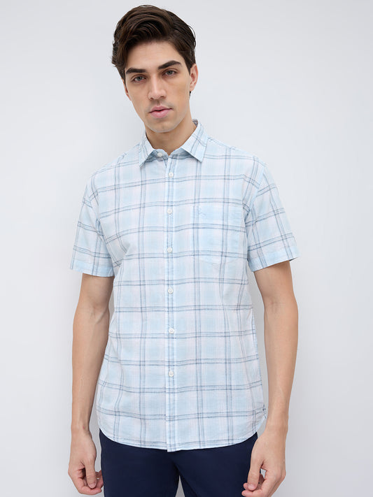 Parx Blue Casual Shirt