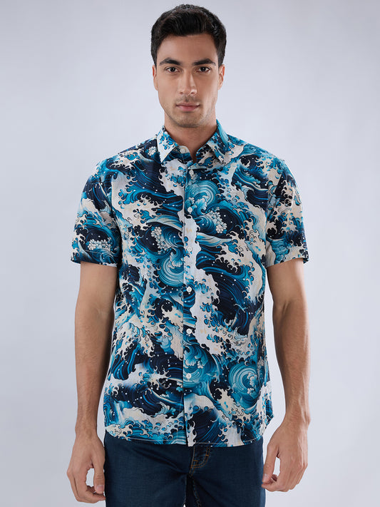 Parx Green Casual Shirt