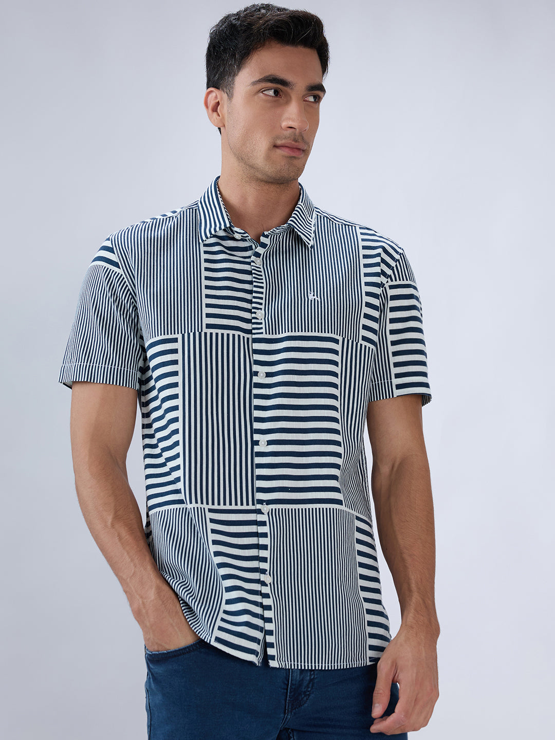 Parx Blue Casual Shirt