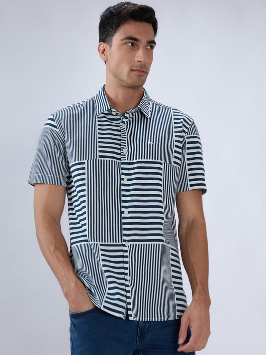 Parx Blue Casual Shirt