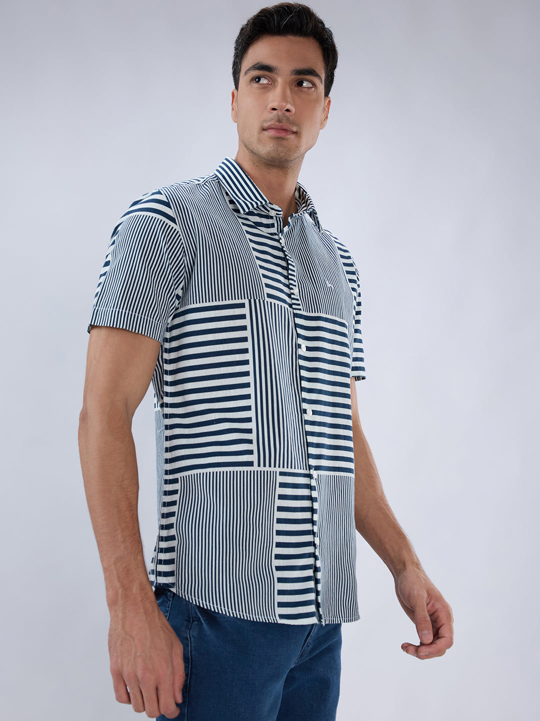 Parx Blue Casual Shirt