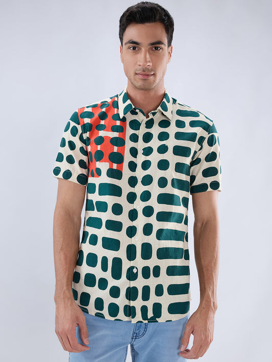 Parx Green Casual Shirt