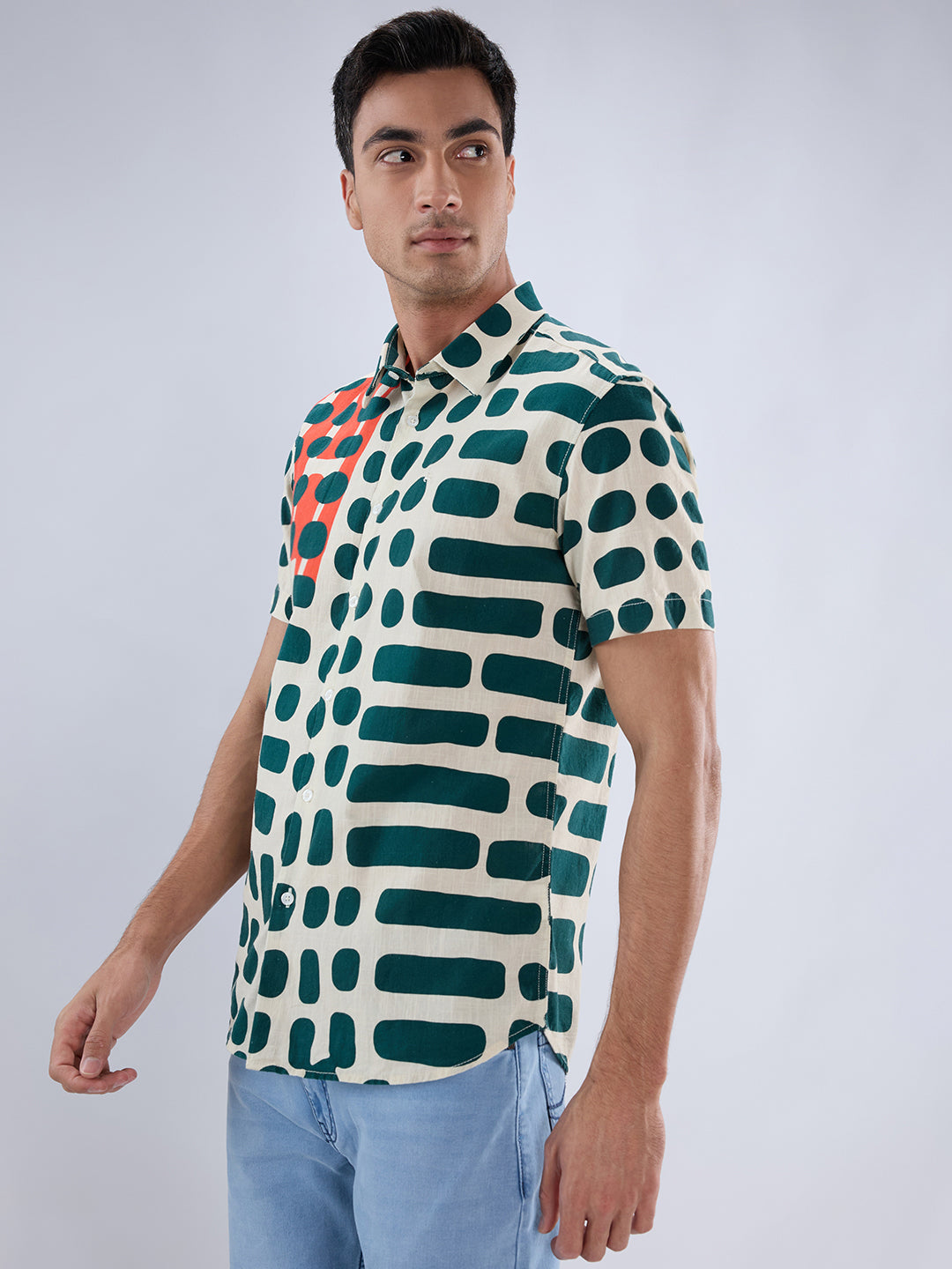 Parx Green Casual Shirt