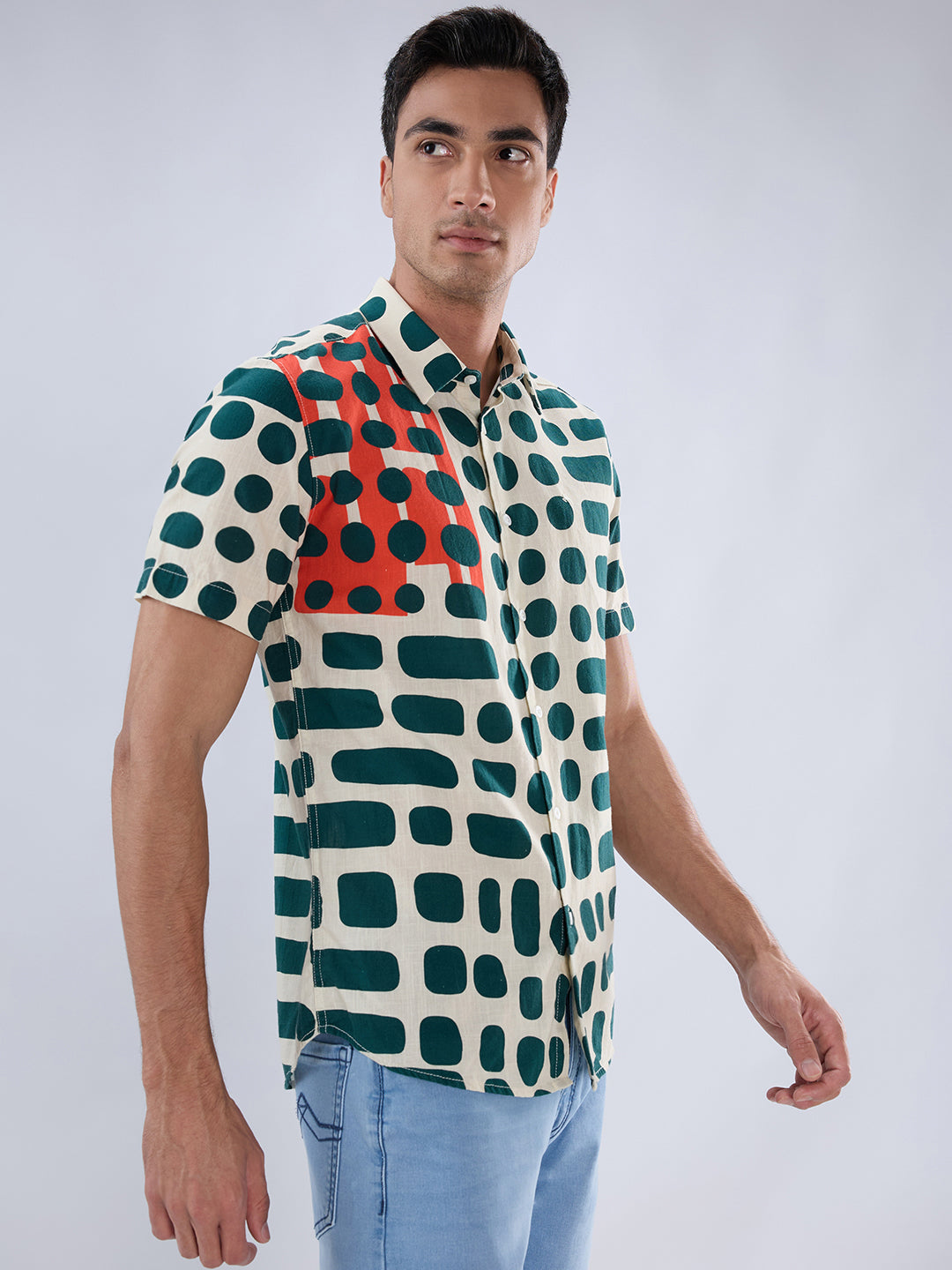 Parx Green Casual Shirt