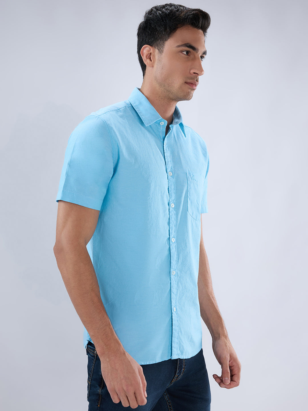 Parx Blue Casual Shirt