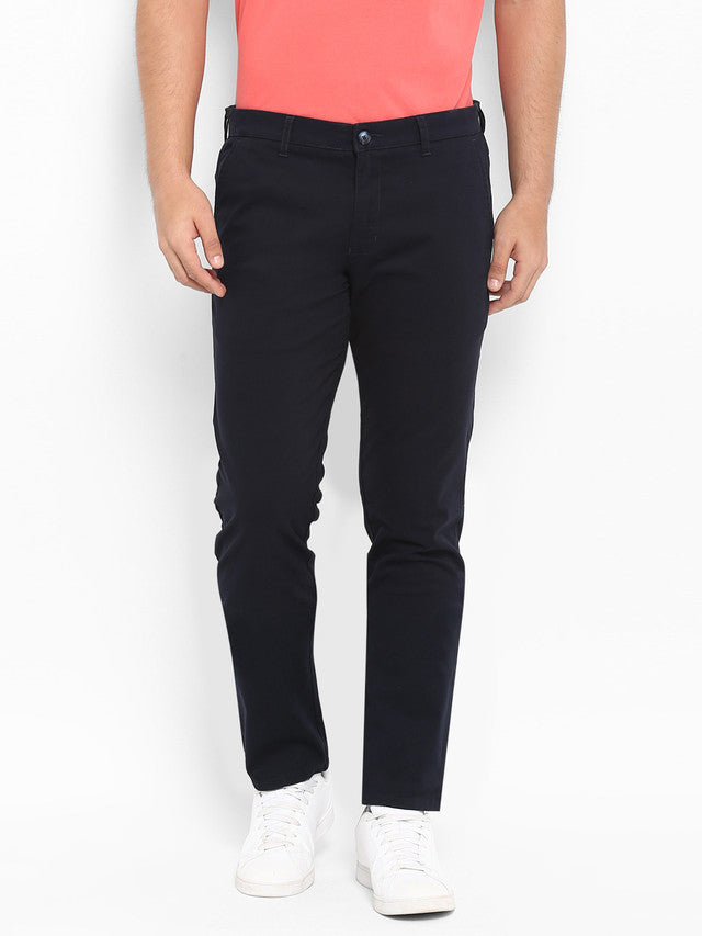 Parx Men Blue Solid Tapered Fit Trouser – MyRaymond