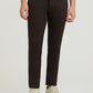 Parx Men Brown Tapered Fit Solid Cotton Spandex Trouser