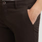 Parx Men Brown Tapered Fit Solid Cotton Spandex Trouser