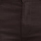 Parx Brown Solid Low Rise Tapered Fit Cotton Blend Trouser