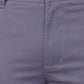 Parx Grey Solid Low Rise Tapered Fit Cotton Blend Trouser