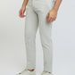 Parx Grey Solid Low Rise Tapered Fit Cotton Blend Trouser