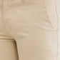 Parx Khaki Solid Super Slim Fit Cotton Blend Trouser