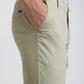 Men Green Low Rise Tapered Fit Solid Cotton Blend Trouser